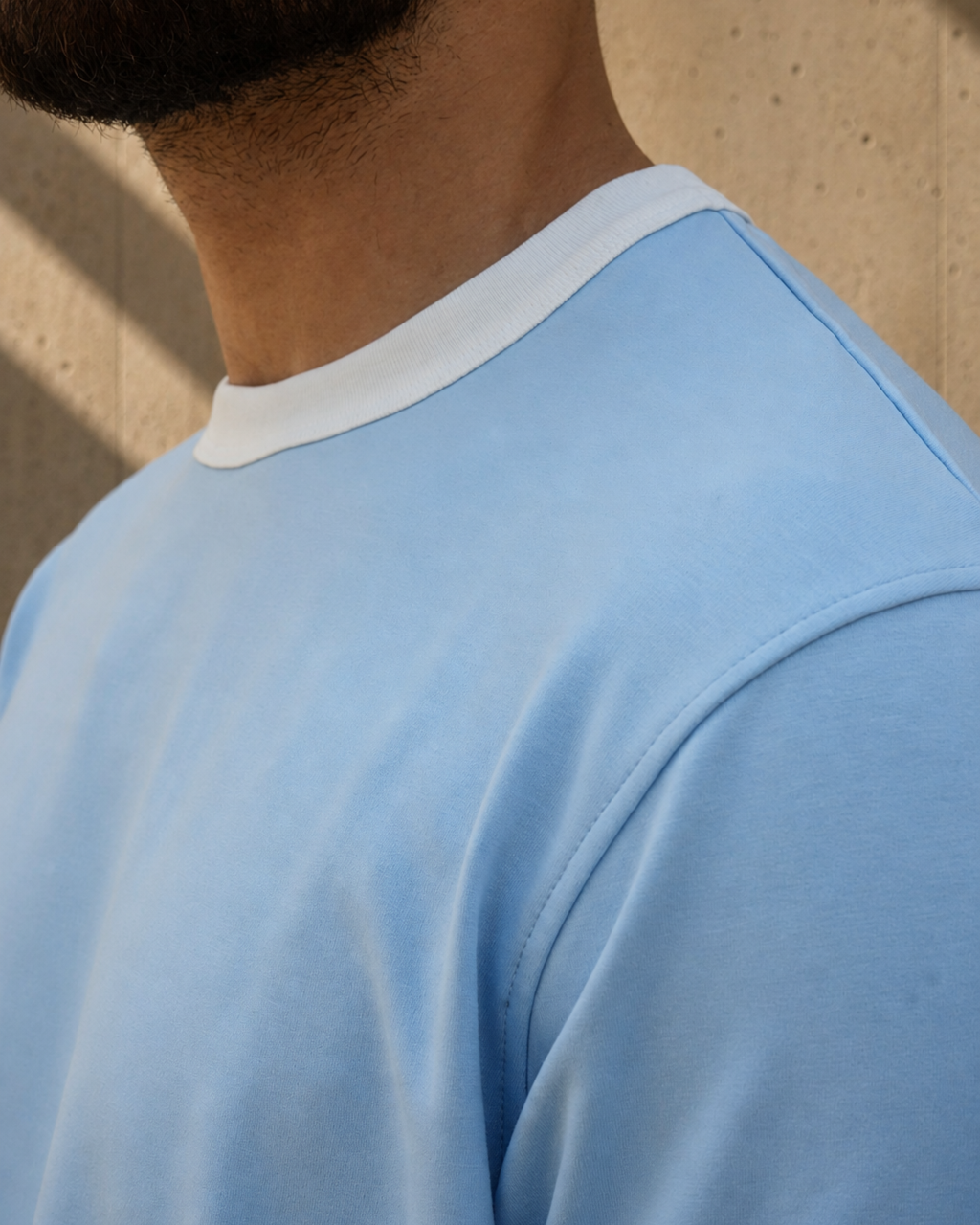 VELEN Ringer Tee — Sky Blue