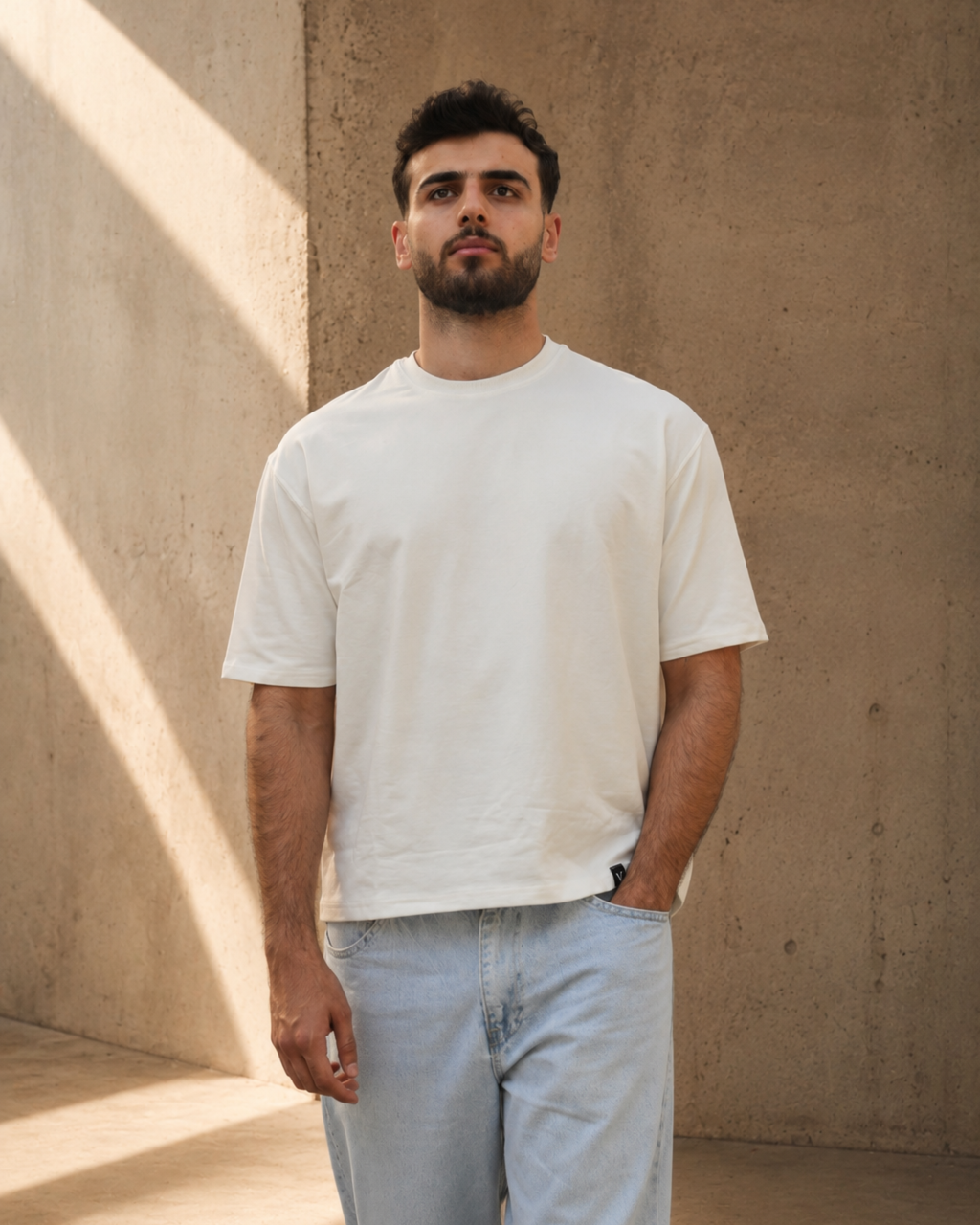 VELEN White Boxy Cropped Tee