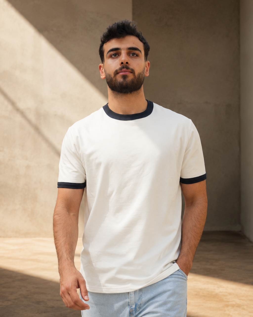 VELEN Ringer Tee — White