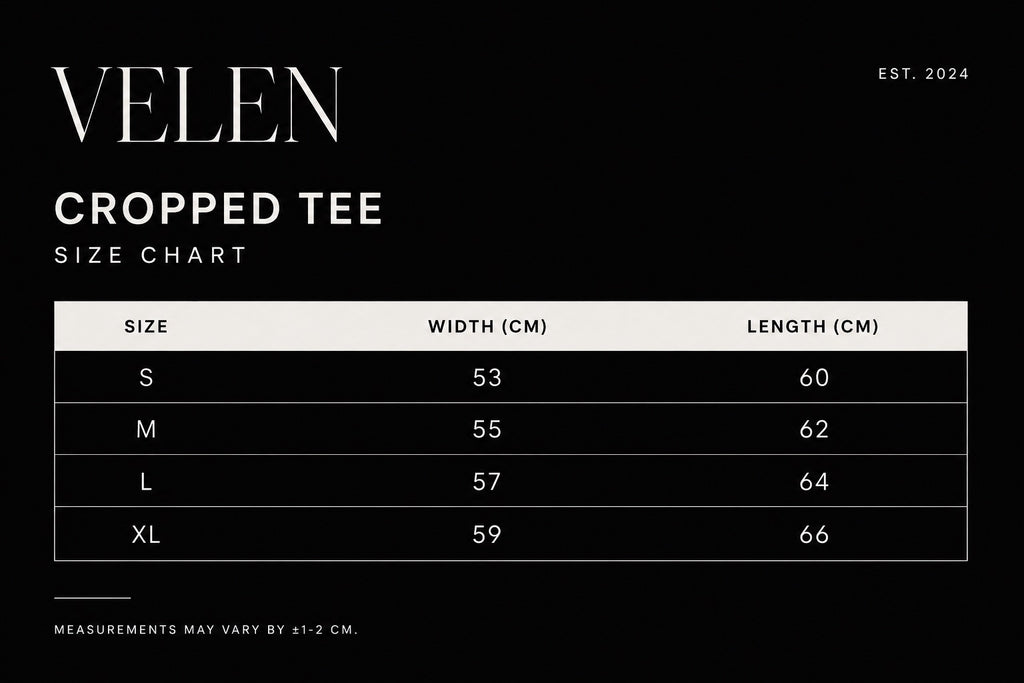 VELEN Boxy Cropped Tee — White