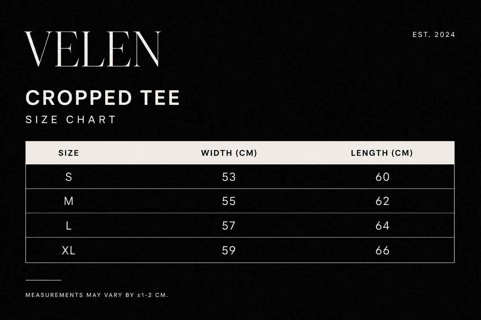 VELEN Black Boxy Cropped Tee